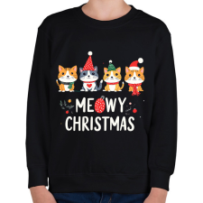 PRINTFASHION macska - Gyerek pulóver - Fekete gyerek pulóver, kardigán