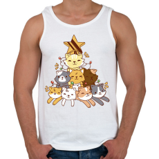 PRINTFASHION Macska karácsonyfa - Férfi atléta - Fehér