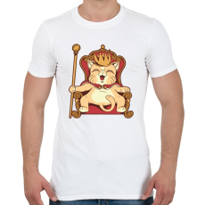 PRINTFASHION Macska király - Férfi póló - Fehér