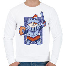 PRINTFASHION Macska lovag - Férfi pulóver - Fehér férfi pulóver, kardigán