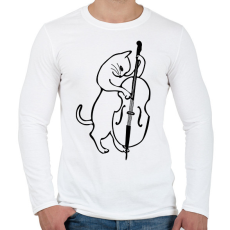 PRINTFASHION Macska nagybőgőzik - Férfi hosszú ujjú póló - Fehér