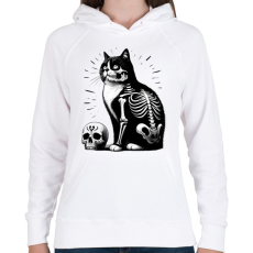 PRINTFASHION Macska  - Női kapucnis pulóver - Fehér