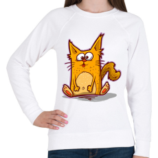 PRINTFASHION Macska - Női pulóver - Fehér