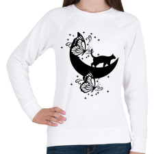 PRINTFASHION macska - Női pulóver - Fehér női pulóver, kardigán