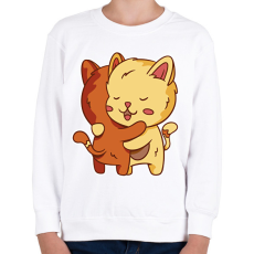 PRINTFASHION Macska ölelés - Gyerek pulóver - Fehér