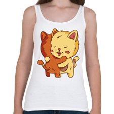 PRINTFASHION Macska ölelés - Női atléta - Fehér női trikó
