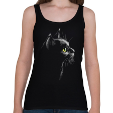 PRINTFASHION Macska portré - Női atléta - Fekete női trikó