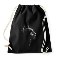 PRINTFASHION Macska portré - Sportzsák, Tornazsák - Fekete tornazsák