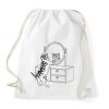 PRINTFASHION Macska szépítkezik - Sportzsák, Tornazsák - Fehér