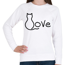 PRINTFASHION Macska szerelem - Női pulóver - Fehér női pulóver, kardigán