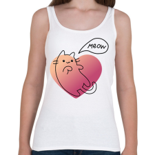 PRINTFASHION Macska szivecskével - Női atléta - Fehér női trikó