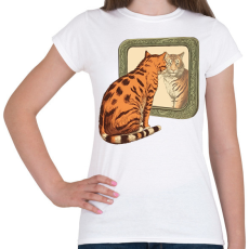 PRINTFASHION Macska tükörben - Női póló - Fehér