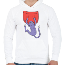 PRINTFASHION Macska zseb - Férfi kapucnis pulóver - Fehér