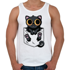 PRINTFASHION Macska zsebminta - Férfi atléta - Fehér atléta, trikó