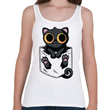 PRINTFASHION Macska zsebminta - Női atléta - Fehér női trikó