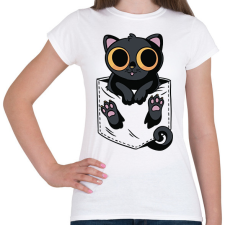 PRINTFASHION Macska zsebminta - Női póló - Fehér női póló