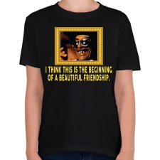 PRINTFASHION Macskajaj Barátság - Gyerek póló - Fekete gyerek póló