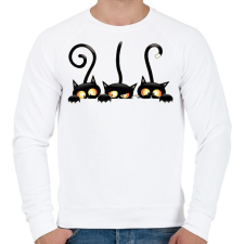 PRINTFASHION Macskák - Férfi pulóver - Fehér férfi pulóver, kardigán