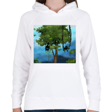 PRINTFASHION macskák - Női kapucnis pulóver - Fehér