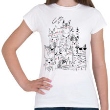 PRINTFASHION macskák - Női póló - Fehér női póló