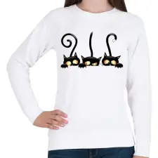 PRINTFASHION Macskák - Női pulóver - Fehér női pulóver, kardigán