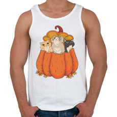 PRINTFASHION Macskák tökben - Férfi atléta - Fehér