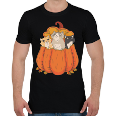 PRINTFASHION Macskák tökben - Férfi póló - Fekete