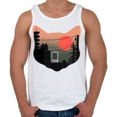 PRINTFASHION Macskák városa - Férfi atléta - Fehér