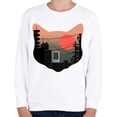 PRINTFASHION Macskák városa - Gyerek pulóver - Fehér
