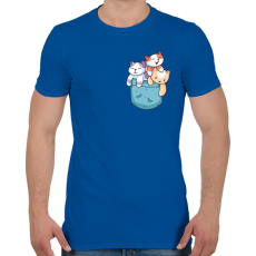 PRINTFASHION Macskák zsebben - Férfi póló - Királykék