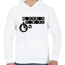 PRINTFASHION Macskás Fadísz logo - Férfi kapucnis pulóver - Fehér férfi pulóver, kardigán