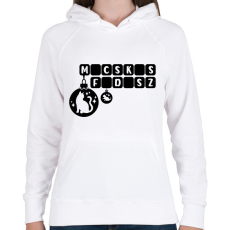 PRINTFASHION Macskás Fadísz logo - Női kapucnis pulóver - Fehér