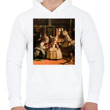 PRINTFASHION Macskás festmény - Férfi kapucnis pulóver - Fehér férfi pulóver, kardigán