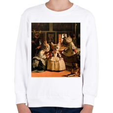 PRINTFASHION Macskás festmény - Gyerek pulóver - Fehér