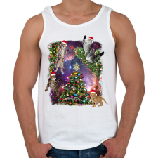 PRINTFASHION Macskás karácsony - Férfi atléta - Fehér atléta, trikó