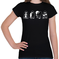 PRINTFASHION Macskás szellem - Női póló - Fekete női póló