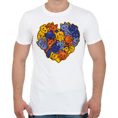 PRINTFASHION Macskás szív - Férfi póló - Fehér