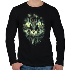 PRINTFASHION Macskaszemek - Férfi hosszú ujjú póló - Fekete férfi póló