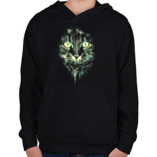 PRINTFASHION Macskaszemek - Gyerek kapucnis pulóver - Fekete gyerek pulóver, kardigán