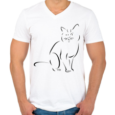 PRINTFASHION Macskusz - Férfi V-nyakú póló - Fehér férfi póló