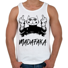 PRINTFASHION Madafaka - macska világos alaphoz - Férfi atléta - Fehér