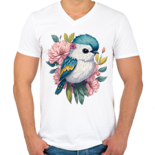 PRINTFASHION Madár bébi - Férfi V-nyakú póló - Fehér férfi póló