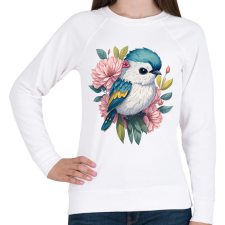 PRINTFASHION Madár bébi - Női pulóver - Fehér női pulóver, kardigán