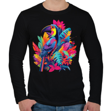 PRINTFASHION Madár - Férfi hosszú ujjú póló - Fekete férfi póló