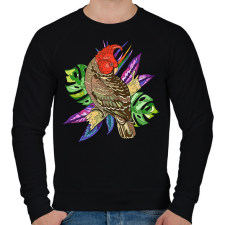 PRINTFASHION Madár  - Férfi pulóver - Fekete férfi pulóver, kardigán