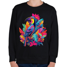 PRINTFASHION Madár  - Gyerek pulóver - Fekete