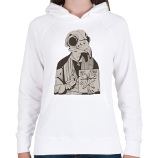 PRINTFASHION Madár koponya - Női kapucnis pulóver - Fehér