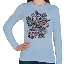 PRINTFASHION Madár - Női hosszú ujjú póló - Világoskék női póló