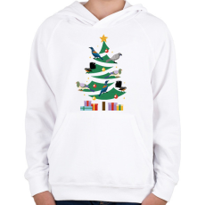 PRINTFASHION Madaras karácsonyfa - Gyerek kapucnis pulóver - Fehér