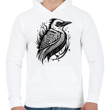 PRINTFASHION madárka - Férfi kapucnis pulóver - Fehér férfi pulóver, kardigán